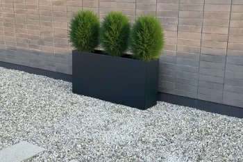 Moderna metalna žardinjera za cvijeće u antracit boji