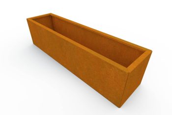 Moderna metalna žardinjera za cvijeće - čelik Corten - dimenzije 30x120x30 cm