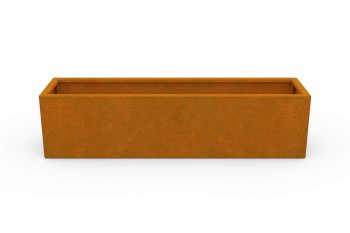 Moderna metalna žardinjera za cvijeće - čelik Corten - dimenzije 30x120x30 cm