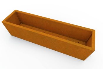 Moderna metalna žardinjera za cvijeće - čelik Corten - dimenzije 30x120x30 cm