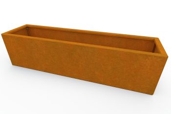 Moderna metalna žardinjera za cvijeće - čelik Corten - dimenzije 30x120x30 cm
