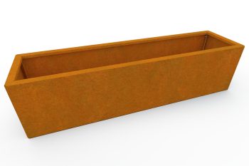 Moderna metalna žardinjera za cvijeće - čelik Corten - dimenzije 30x120x30 cm
