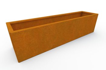 Moderna metalna žardinjera za cvijeće - čelik Corten - dimenzije 30x120x30 cm