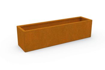 Moderna metalna žardinjera za cvijeće - čelik Corten - dimenzije 30x120x30 cm