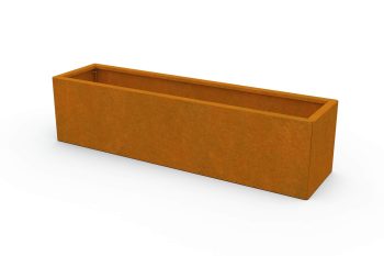 Moderna metalna žardinjera za cvijeće - čelik Corten - dimenzije 30x120x30 cm