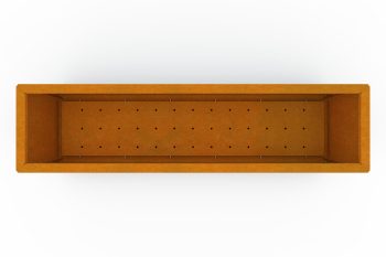 Moderna metalna žardinjera za cvijeće - čelik Corten - dimenzije 30x120x30 cm