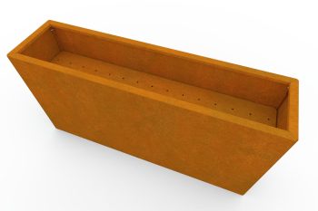 Moderna metalna žardinjera za cvijeće - čelik Corten - dimenzije 30x120x60 cm