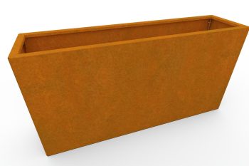 Moderna metalna žardinjera za cvijeće - čelik Corten - dimenzije 30x120x60 cm