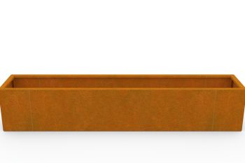 Moderna metalna žardinjera za cvijeće - čelik Corten - dimenzije 30x160x30 cm