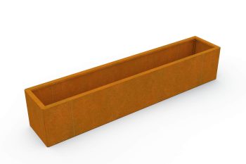 Moderna metalna žardinjera za cvijeće - čelik Corten - dimenzije 30x160x30 cm