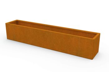 Moderna metalna žardinjera za cvijeće - čelik Corten - dimenzije 30x160x30 cm