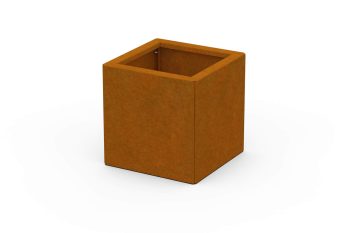 Moderna metalna žardinjera za cvijeće - čelik Corten - dimenzije 30x30x30 cm