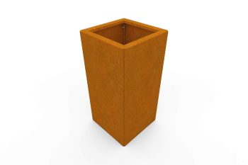 Moderna metalna žardinjera za cvijeće - čelik Corten - dimenzije 30x30x60 cm