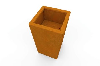 Moderna metalna žardinjera za cvijeće - čelik Corten - dimenzije 30x30x60 cm