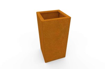 Moderna metalna žardinjera za cvijeće - čelik Corten - dimenzije 30x30x60 cm