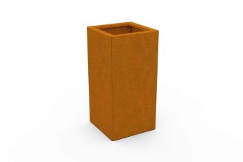 Moderna metalna žardinjera za cvijeće - čelik Corten - dimenzije 30x30x60 cm