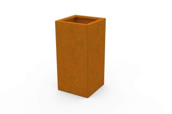 Moderna metalna žardinjera za cvijeće - čelik Corten - dimenzije 30x30x60 cm