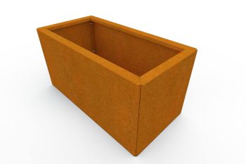 Moderna metalna žardinjera za cvijeće - čelik Corten - dimenzije 30x60x30 cm