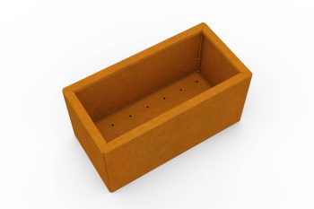 Moderna metalna žardinjera za cvijeće - čelik Corten - dimenzije 30x60x30 cm