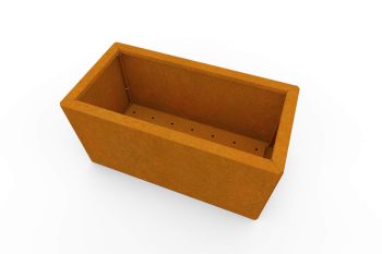 Moderna metalna žardinjera za cvijeće - čelik Corten - dimenzije 30x60x30 cm