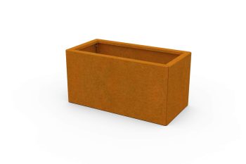 Moderna metalna žardinjera za cvijeće - čelik Corten - dimenzije 30x60x30 cm