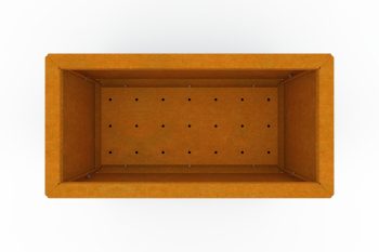 Moderna metalna žardinjera za cvijeće - čelik Corten - dimenzije 30x60x30 cm
