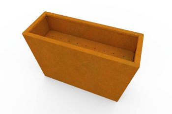 Moderna metalna žardinjera za cvijeće - čelik Corten - dimenzije 30x80x60 cm