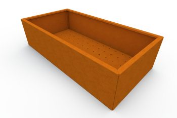 Moderna metalna žardinjera za cvijeće - čelik Corten - dimenzije 60x120x30 cm