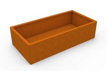 Moderna metalna žardinjera za cvijeće - čelik Corten - dimenzije 60x120x30 cm