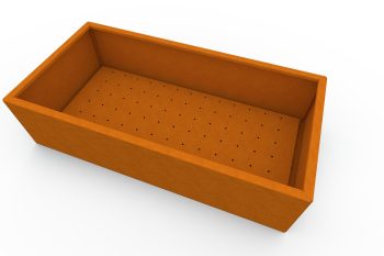 Moderna metalna žardinjera za cvijeće - čelik Corten - dimenzije 60x120x30 cm