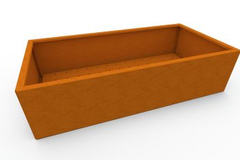 Moderna metalna žardinjera za cvijeće - čelik Corten - dimenzije 60x120x30 cm