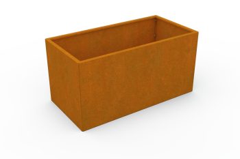 Moderno kovinsko korito za rože - jeklo Corten - dimenzije 60x120x60 cm