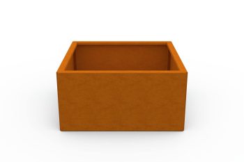 Moderna metalna žardinjera za cvijeće - čelik Corten - dimenzije 60x60x30 cm