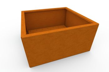 Moderna metalna žardinjera za cvijeće - čelik Corten - dimenzije 60x60x30 cm