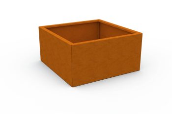 Moderna metalna žardinjera za cvijeće - čelik Corten - dimenzije 60x60x30 cm