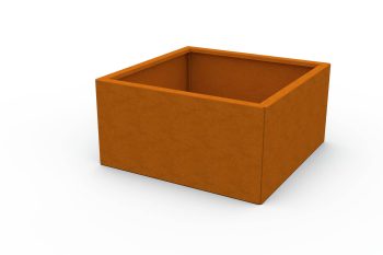 Moderna metalna žardinjera za cvijeće - čelik Corten - dimenzije 60x60x30 cm