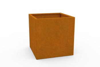 Moderna metalna žardinjera za cvijeće - čelik Corten - dimenzije 60x60x60 cm