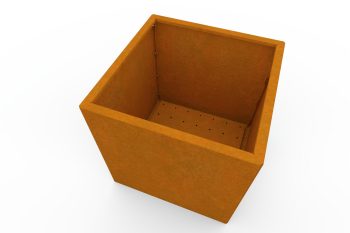 Moderna metalna žardinjera za cvijeće - čelik Corten - dimenzije 60x60x60 cm