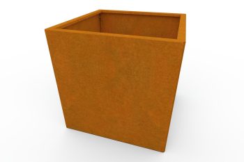 Moderna metalna žardinjera za cvijeće - čelik Corten - dimenzije 60x60x60 cm
