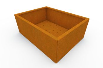 Moderna metalna žardinjera za cvijeće - čelik Corten - dimenzije 60x80x30 cm
