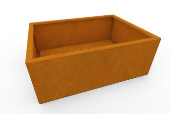 Moderna metalna žardinjera za cvijeće - čelik Corten - dimenzije 60x80x30 cm