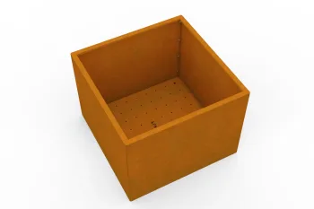 Corten metalna žardinjera s perforiranim dnom - 80x80x60 cm
