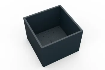 Metalna žardinjera u antracit boji s perforiranim dnom - 80x80x60 cm