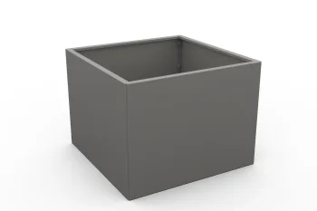 Metalna žardinjera 80x80x60 cm RAL9007 FS - perspektivni pogled
