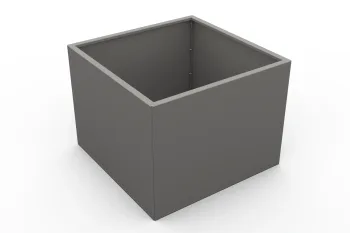 Metalna žardinjera 80x80x60 cm RAL9007 FS - bočni pogled